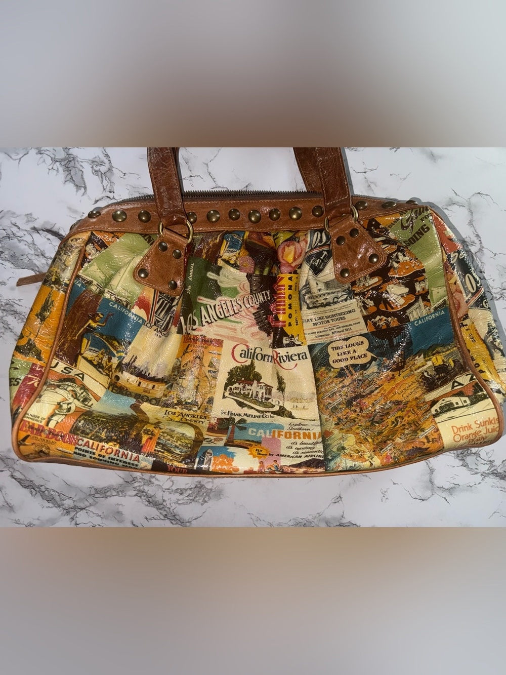 *Rare* Susan Farber Collections California Patchwork Handbag - Picture 6 of 7